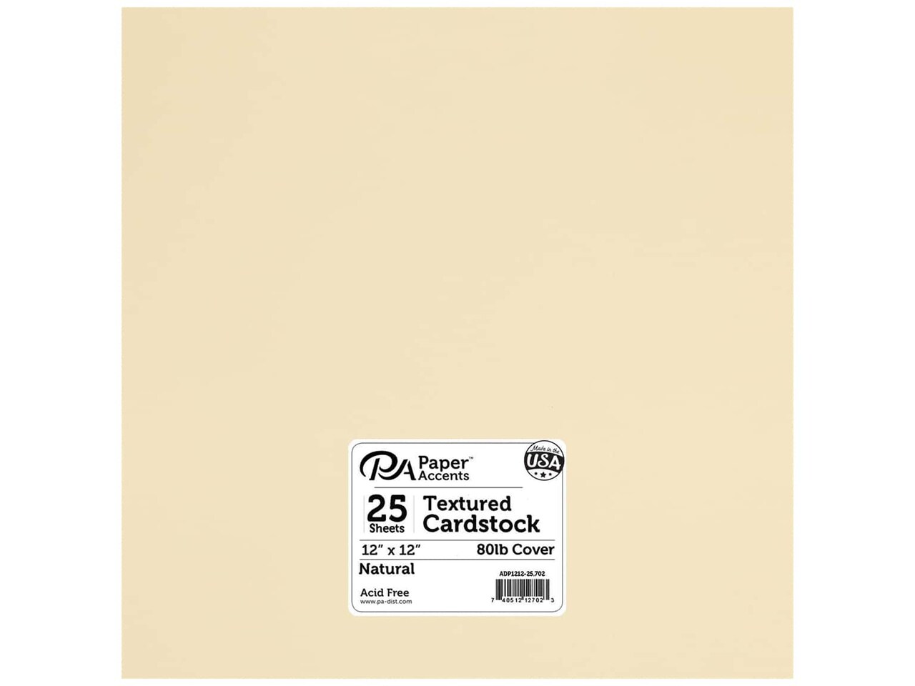 Paper Accents Textured Cardstock - 12 x 12 in. - #702 Natural 25 pc.